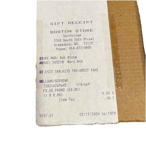 Vintage BLOCK Retired Frosted Tulip 8" Vase 24% Full Lead Crystal New In Box - Picture 9 of 10